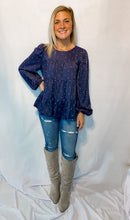 Load image into Gallery viewer, Denim Feels Dot Tiered Top