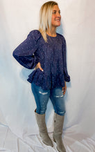 Load image into Gallery viewer, Denim Feels Dot Tiered Top