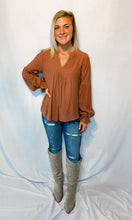 Load image into Gallery viewer, Work Life Brick V Neck Top