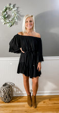 Load image into Gallery viewer, Hustle Black Ruffle Dress