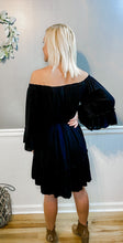Load image into Gallery viewer, Hustle Black Ruffle Dress