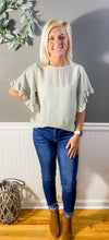 Load image into Gallery viewer, Sage Is All The Rage Ruffle Sleeve Top