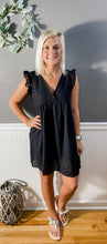 Load image into Gallery viewer, Eyelet To Be Subtle Black Dress