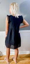 Load image into Gallery viewer, Eyelet To Be Subtle Black Dress
