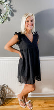 Load image into Gallery viewer, Eyelet To Be Subtle Black Dress