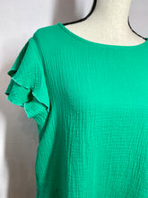 Load image into Gallery viewer, Emerald Vibes Ruffle Sleeve Top