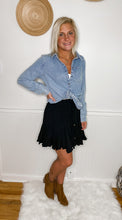 Load image into Gallery viewer, Midnight Dreams Ruffled Skirt