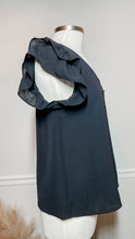 Load image into Gallery viewer, Formally Yours Black Ruffle Sleeve Top