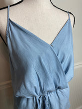Load image into Gallery viewer, Dolly Chambray Twist Back Romper