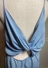 Load image into Gallery viewer, Dolly Chambray Twist Back Romper