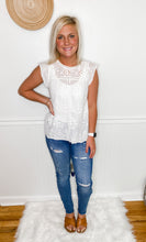 Load image into Gallery viewer, Pretty In White Eyelet Top