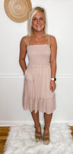 Load image into Gallery viewer, Blushing Vibes Smocked Dress With Pockets!