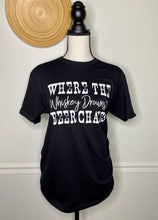 Load image into Gallery viewer, Where The Whiskey Drowns And The Beer Chases Black Tee