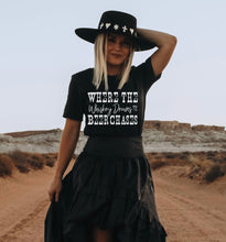 Load image into Gallery viewer, Where The Whiskey Drowns And The Beer Chases Black Tee