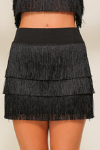 Load image into Gallery viewer, Fringe And Fun Black Skirt
