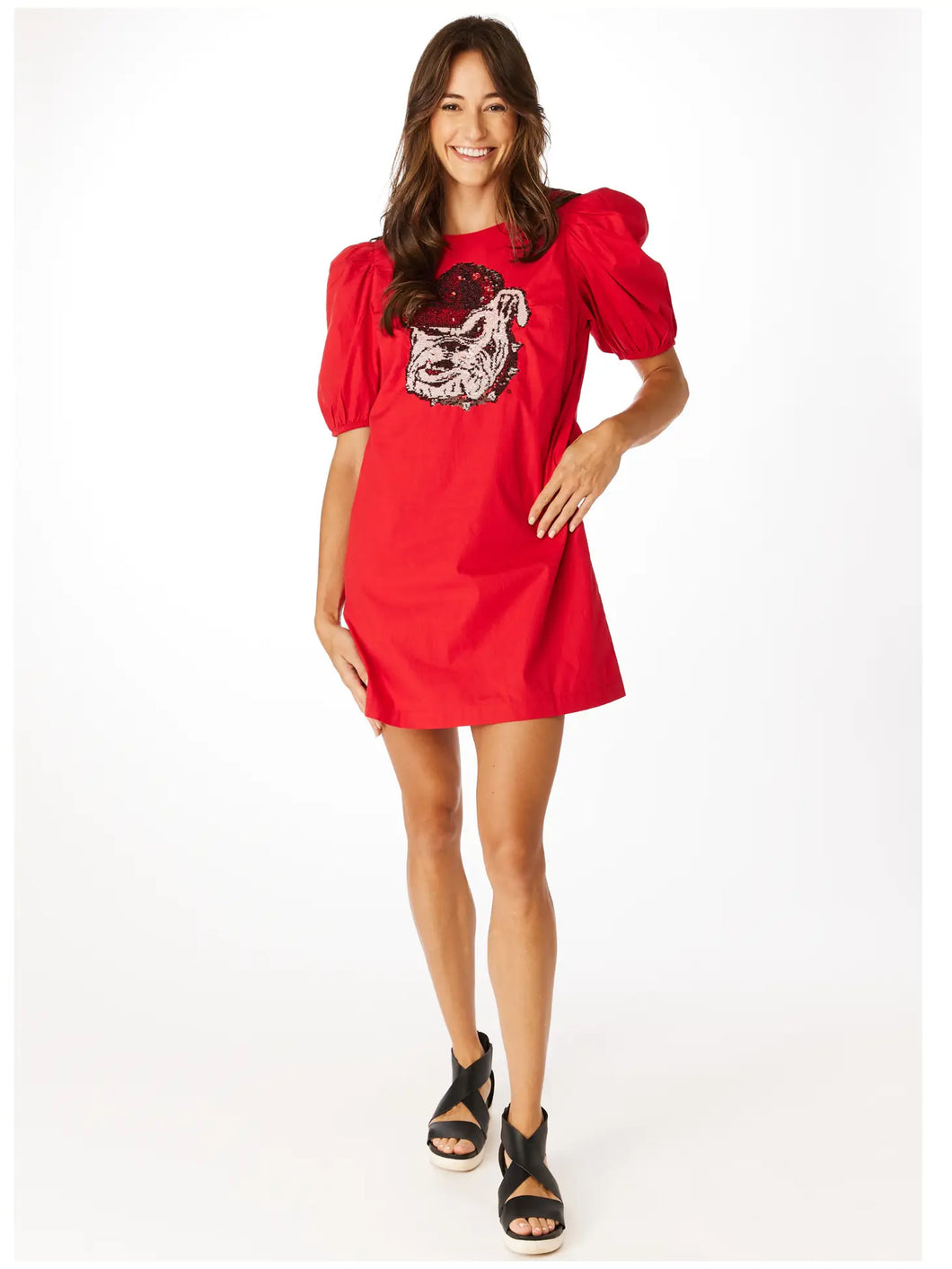 Georgia Bulldogs Sequin Poplin Dress