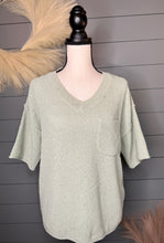 Load image into Gallery viewer, Sage All The Way Short Sleeve Sweater

