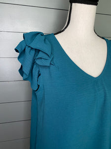 Back To Business Ruffle Sleeve Top
