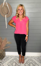 Load image into Gallery viewer, Shine Bright Hot Pink Tulip Sleeve Top
