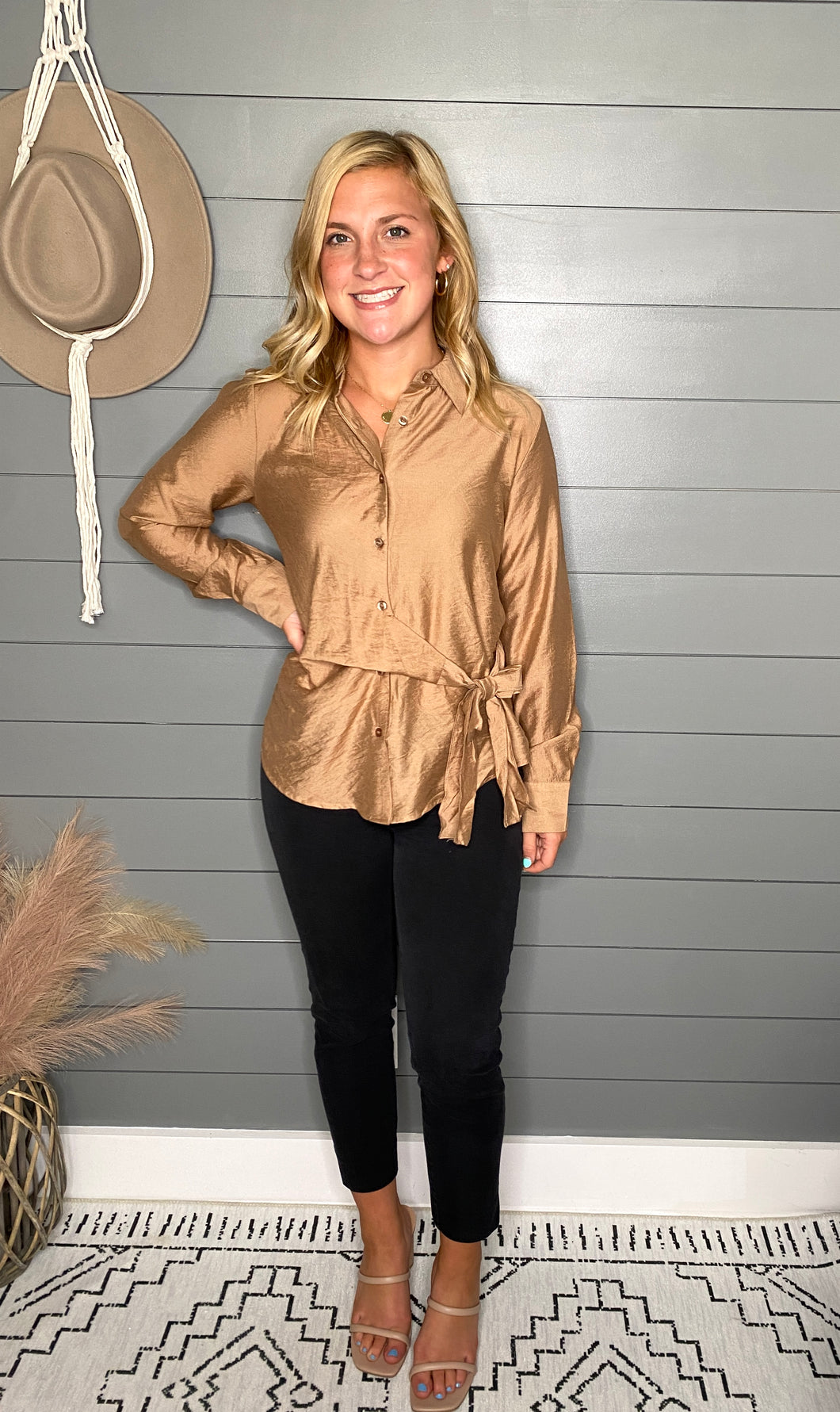 Tied Up Button Front Shirt