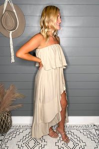 Free Flowing Strapless Maxi Dress