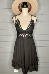 Viral Black Lace Bralette Dress