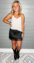 Load image into Gallery viewer, Fringe And Fun Black Skirt
