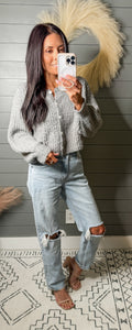 Textured Sweater Button Front Cardigan