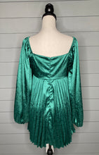 Load image into Gallery viewer, Happy Holidays Green Pleated Dress
