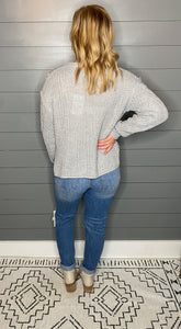 Cable Knit Grey Sweater