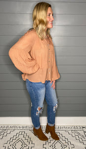 Rustic Feels Button Front Top