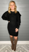 Load image into Gallery viewer, Cozy And Warm Black Sweater Dress
