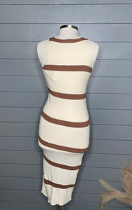 Vacation Is Calling Striped Midi Bodycon Dress