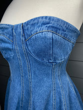 Load image into Gallery viewer, Country Dreams Denim Corset Dress
