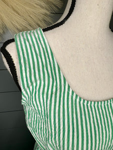 All For The Green Pin Striped Midi Dress