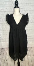 Load image into Gallery viewer, Eyelet To Be Subtle Black Dress
