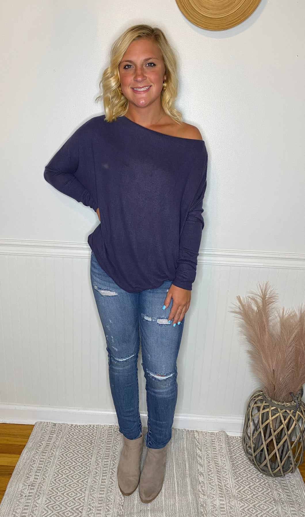 Feeling Blue Navy Dolman Sweater