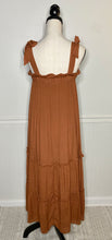 Load image into Gallery viewer, Fall Feelings Rust Tie Shoulder Dress
