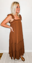 Load image into Gallery viewer, Fall Feelings Rust Tie Shoulder Dress
