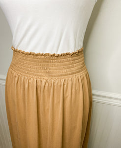 Curve Your Enthusiasm Maxi Skirt With Pockets In Camel