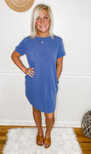 Load image into Gallery viewer, Blue Skies T-Shirt Dress With Pockets
