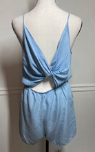 Load image into Gallery viewer, Dolly Chambray Twist Back Romper
