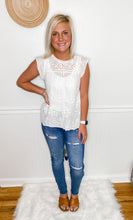 Load image into Gallery viewer, Pretty In White Eyelet Top
