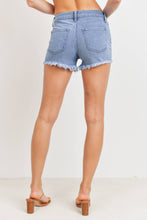 Load image into Gallery viewer, It&#39;s All About The Fray Mid Rise Denim Shorts
