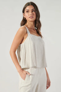 Vacation Is Calling Linen Tank